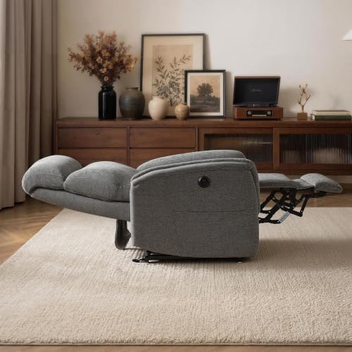 MCombo Fauteuil Releveur Électrique pour Seniors avec 2 Moteurs OKIN, Fauteuil Relax Moderne pour Salon avec Réglage Indépendant, Position Allongée 180°, 2 Ports USB (Gris foncé)