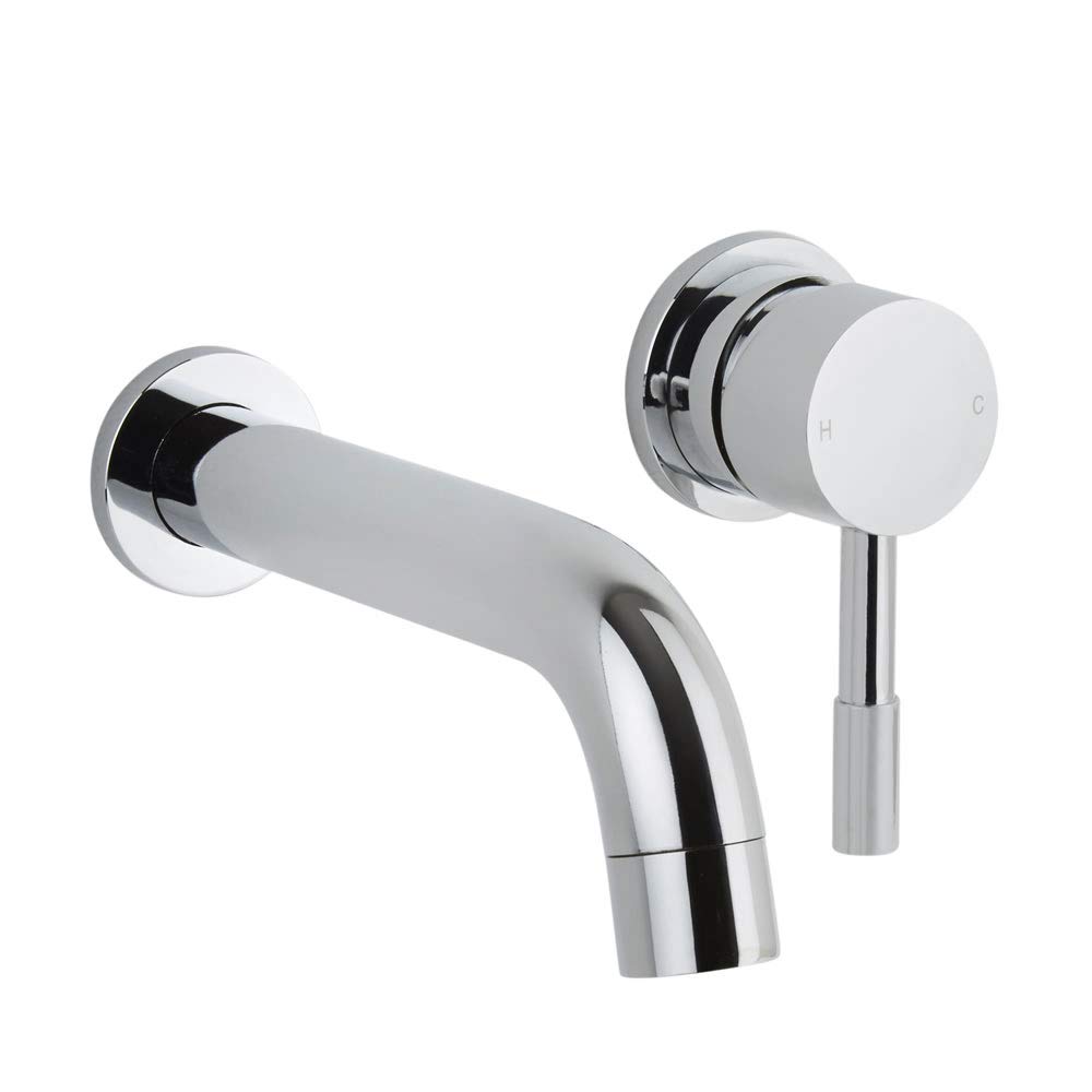 Milano Mirage Wall Mounted Bathroom Basin Mixer Tap Lever Handle - Chrome