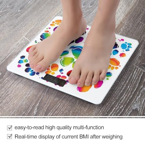 Balanza digital para baño con diseño patas de perro coloridas miniatura 5