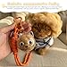 PWZZZAWP Cat Fur Memorial Bag Charm with Orange Stainless Steel Bone Clip, Pet Remembrance Keychain, for Pet Lover
