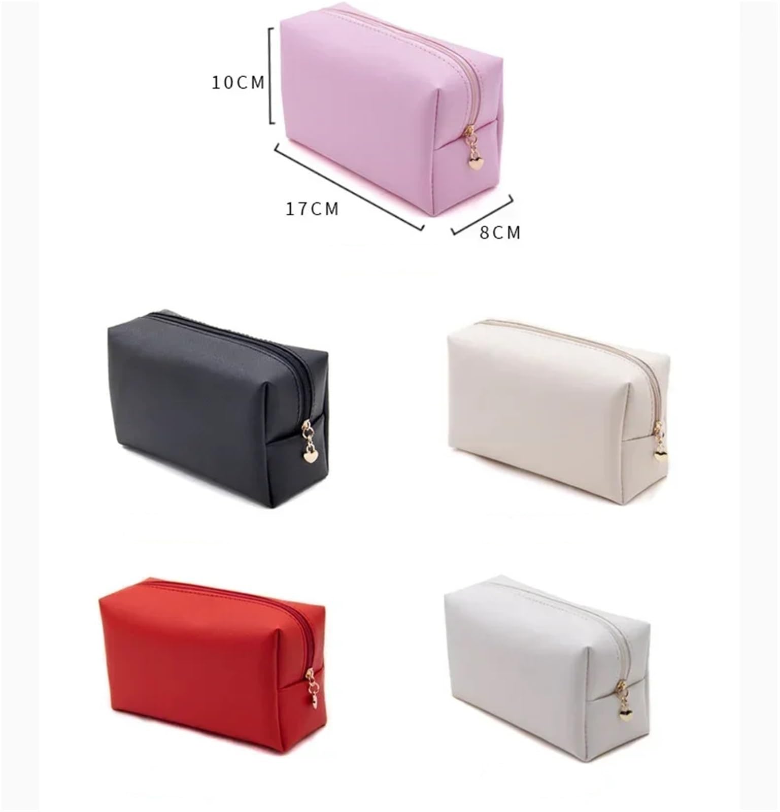 Kosmetyczki Kosmetyczka dla dziewcząt na makijaż Skórzana torba do makijażu Organizer kosmetyki Torebka damska Podróżna kosmetyczka przechowywania kosmetyków(White)