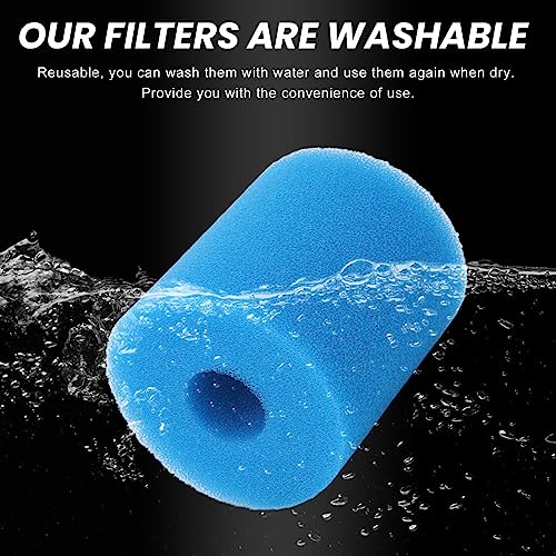 Gavigain 2 Piece Swimming Pool Sponge, Filter Sponge for Swimming Pool Reusable Pool Filter Cartridge Lightweight Washable Pool Sponge Filter for Swimming Pools Bath Center Bathtubs Spas