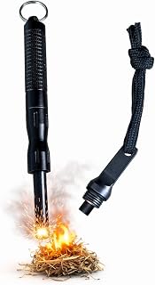 Feuerstahl Survival Tool Robuster EDC Feuerstarter aus Ferrocerium mit Paracord Kompakt für Outdoor, Bushcraft, Camping & Notfall