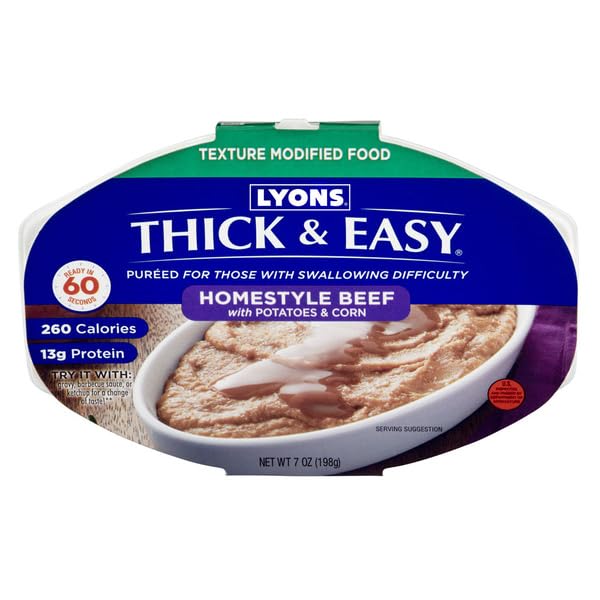 Homestyle Beef with Potatoes & Corn Complete Puree Meal 7 Ounce, THICK EASY (Pack of 7)
