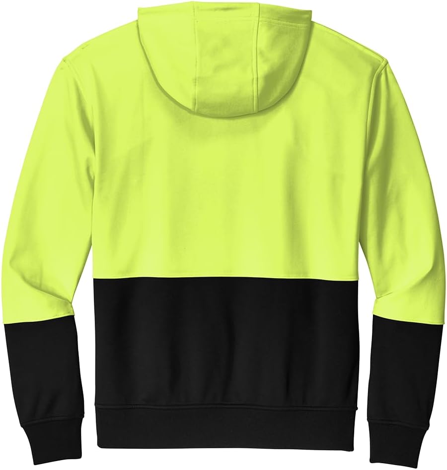 CornerStone Unisex Enhanced Visibility Fleece Pullover Hoodie | Vibrant Neon Sweatshirt for Work, Lightweight Fleece Jacket