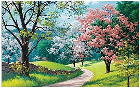 Yukuai Spring Country Road Jigsaw Puzzles 1000 Pieces for Adults Children's Puzzle Toy, Blossoming Path Jigsaw Puzzle, DIY Collectibles Modern Home Decoration 27.56 x 19.69 inch