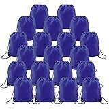 20 Pieces Royal Blue Drawstring Backpack Bags Bulk Large Personalized Pull String Bag Perfect for Iron-on Transfer Promotional Sports Gym Cinch Sack Pack Solid
