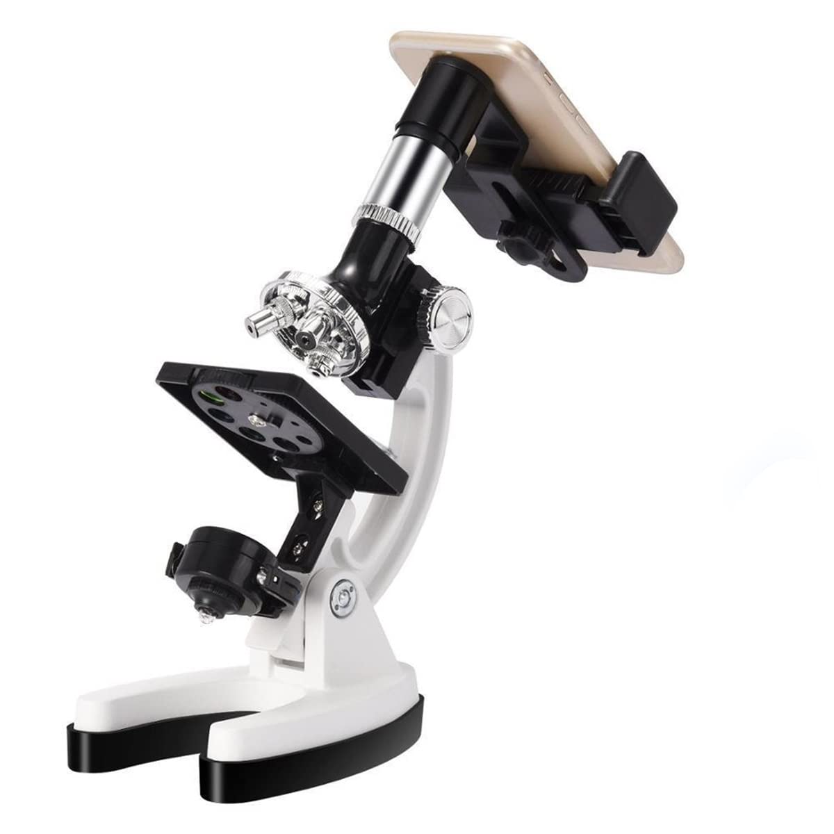 Accessori per microscopio da laboratorio 10. 0x-1200x-1200x Regali for il corpo in metallo del microscopio biologico con supporto for telefono