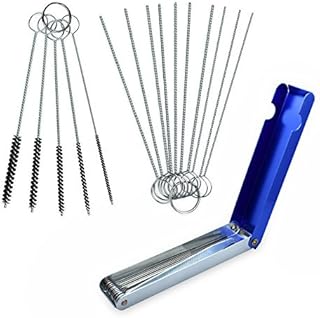 homEdge Carburetor Cleaning Tool Kits, Carb Carburetor Jet Cleaner for ATV, UTV, Motorcycle Moped Welder Carb, Jet Dirt Remover, Set of 10 Cleaning Needles + 5 Nylon Brushes + 13 Cleaning Wires Set