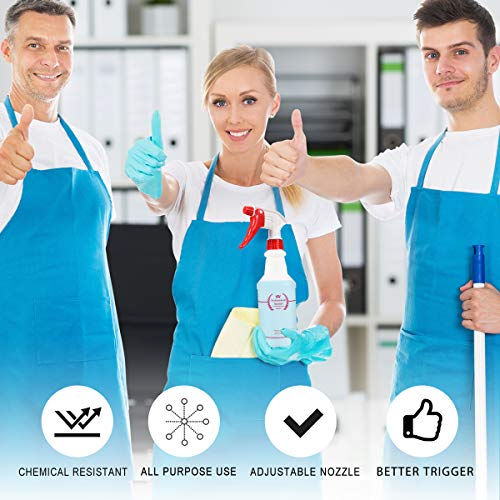 Uineko Plastic Spray Bottle (4 Pack, 16 Oz, All-Purpose) Heavy Duty Spraying Bottles Leak Proof Mist Empty Water Bottle for Cleaning Solution Planting Pet with Adjustable Nozzle and Measurements