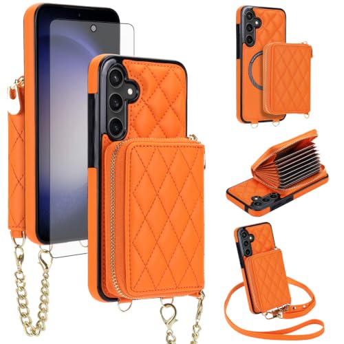 Étui portefeuille Samsung S23 FE Asuwish avec bandoulière et porte-carte