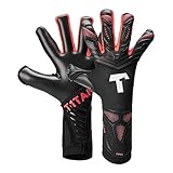 T1TAN Alien Black Energy 2.0 Torwarthandschuhe für Erwachsene, Fußballhandschuhe Unisex - Mixed Cut und 4mm Profi Grip - Gr. 8