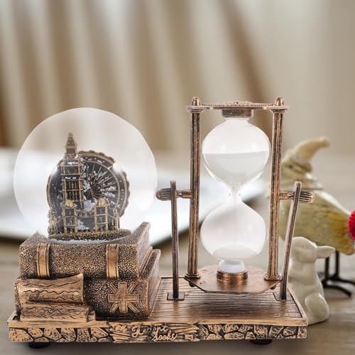 Bola de cristal dorada y reloj de arena Operitacx como regalo vintage 8