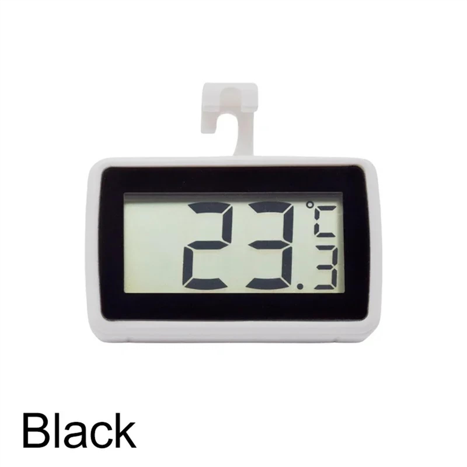 Cyfrowy termometr LCD do lodówki-zamrażarki, zawieszenie ścienne, magnes, wodoszczelny, lodówka, miernik temperatury, detektor (kolor: czarny)