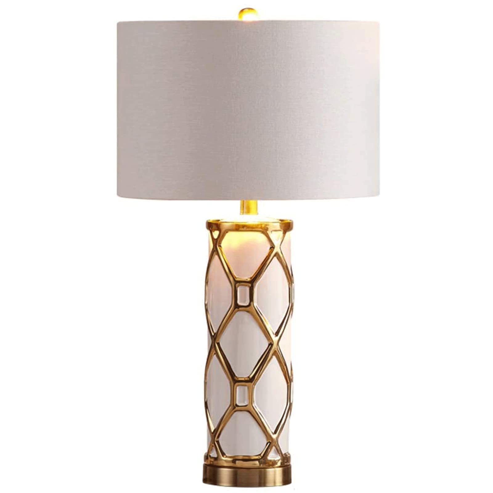 asdchZen Modern Nordic Table Lamp, Creative Ceramic Desk Lamp For Living Room Bedroom, Minimalist Bedside Lamp With Simple Fabric Lampshade Elegant