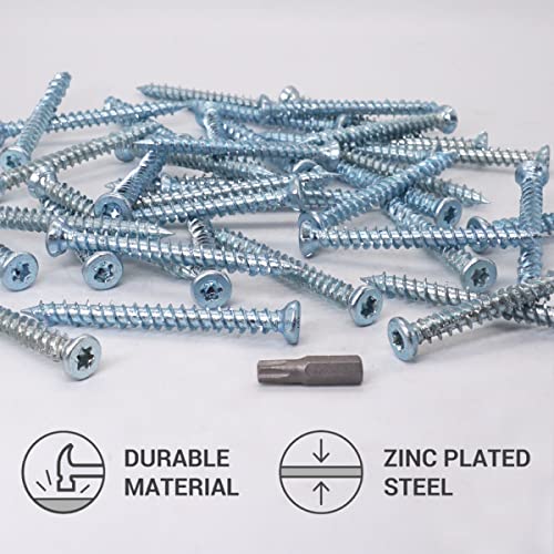 SKIR’CO (60 Stück) Betonschrauben, verzinkt 7,5 x 72 mm Senkkopf, Mauerwerk Schrauben, Rahmen Befestigungsschraube