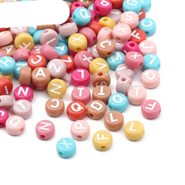 100 Pezzi Perline In Acrilico Con Lettere Dell'alfabeto Miste (sfondo Bianco Con Stampa Nera) Per Braccialetti Fai Da Te, Collane Con Perline Spaziatrici | SHEIN ALIA