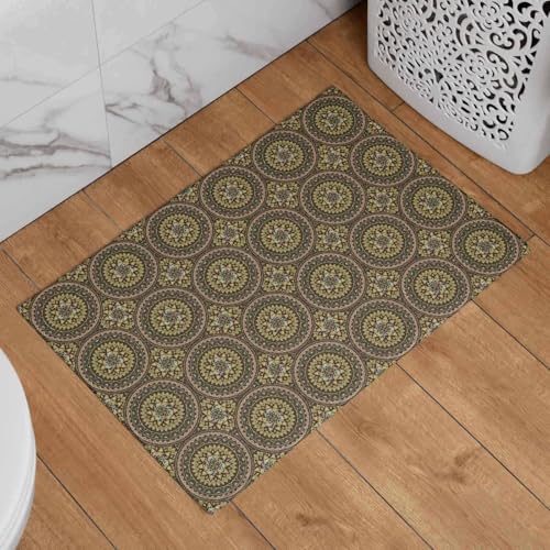 Felpudo entrada casa interior Isdreem de mandala decorativo y lavable 3