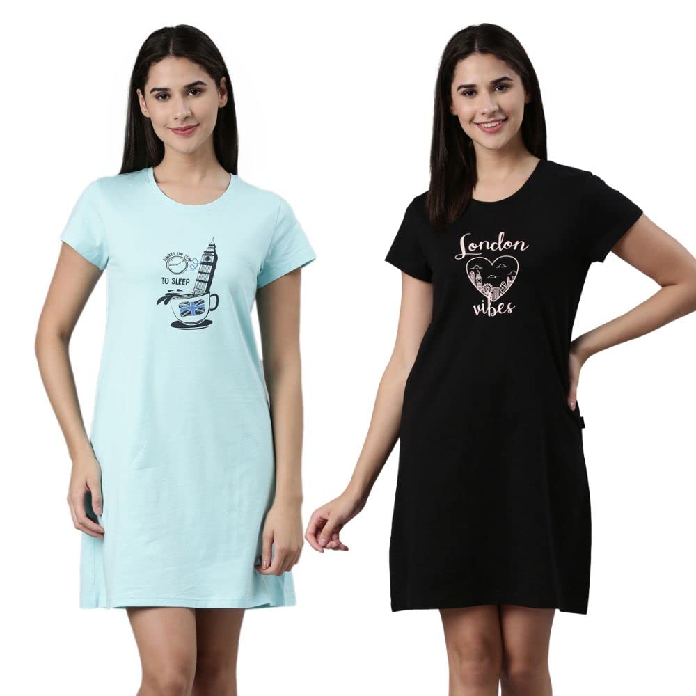 Pepe Jeans Women Cotton Mini Night Dress in neutral