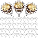 Nicunom 120 Pcs Chocolate Box Holder, Diamond Clear Chocolate Ball Bouquet Holder Flower Packaging Candy Wrapper Holders for Birthday Wedding Valentine's Day Party Favors Decor