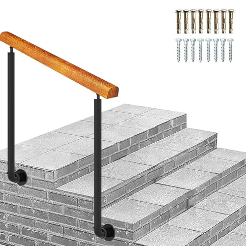 Rampe d'escalier fer forgé 2-3 marches avec kit d'installation - 2