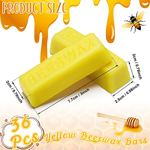 36 Pcs Yellow Beeswax Bars 36 Oz Beeswax Block Bees Wax Pure Bar Wax Natural Beeswax For Candle Making Lotions Diy Lip Balms Drawers Gift #TOP1