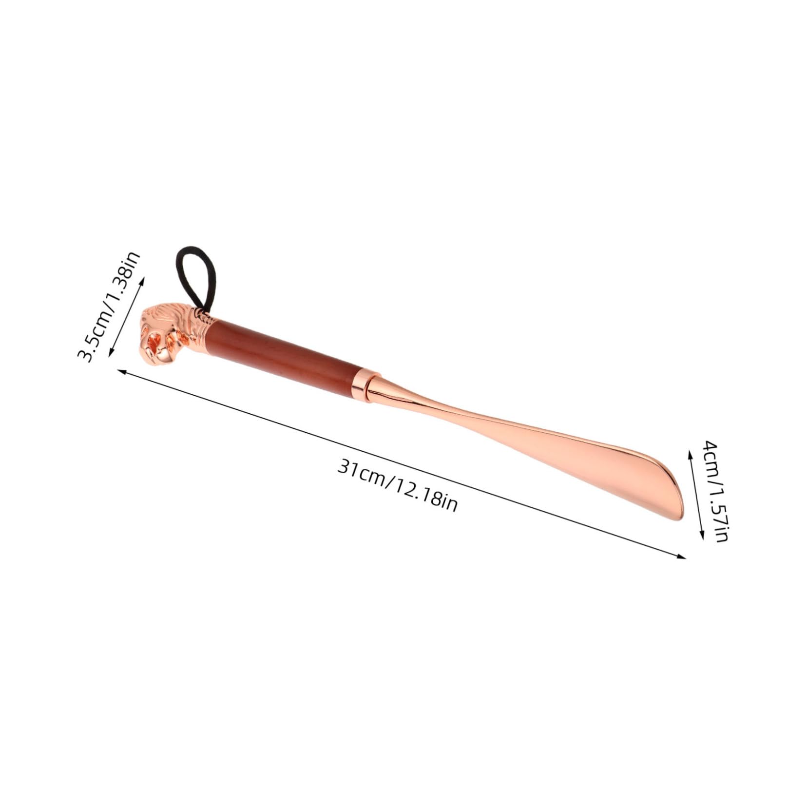 KOMBIUDA Calzascarpe lungo Lega di Zinco Testa di Leone 32 Cm | Design Ergonomico e Robusto, per Casa e Uso Quotidiano, Adatto a Anziani e Persone Disabilità