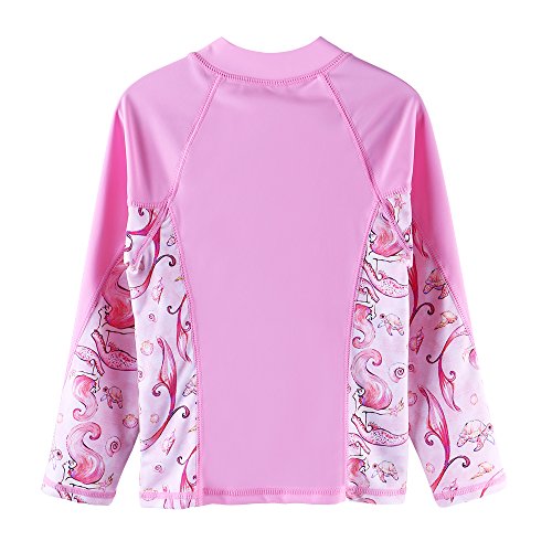 Tfjh E Girls Swimsuit 50+ Uv 3Pcs Long Sleeve Sun Protection Rashguard Suit Pink Girl 12A #TOP2