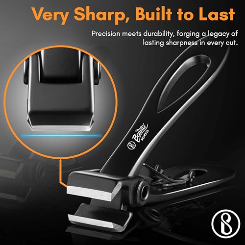 Image of Beaute Secrets Nail Cutter for Men Toe Nail Cutter for Thick Nails Cutting Clipper Trimmer for Women Wide-Opening Sharp Jaws Stainless Steel Large Nail Clippers Set with Nail File