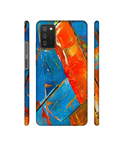 Image of Amazon Brand - Solimo Designer Sky Blue And Orange Canvas 3D Printed Hard Back Case Mobile Cover for Samsung Galaxy M02s / F02s