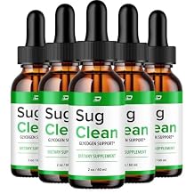 Sug Clean Drops Healthy Formula SugClean All Natural Healthy Levels - Extra Strength Glycogen Liquid Drops, Sug Clean Reviews 5 Pack 5 Month Supply