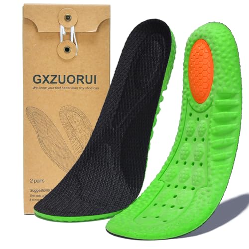 2 Pairs of Comfort Insoles with Memory Foam for Men & Women - Shock-Absorbing, Breathable & Arch Support for Sports, Work and Everyday Use (Black, Men 6.5-7.5 | Women 7.5-8(10.24")(26MM))