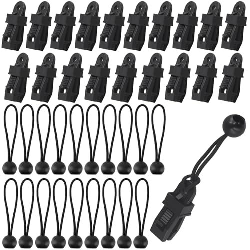 Clips de lona de alta presión y cuerdas de bola negras para accesorios de exterior 2