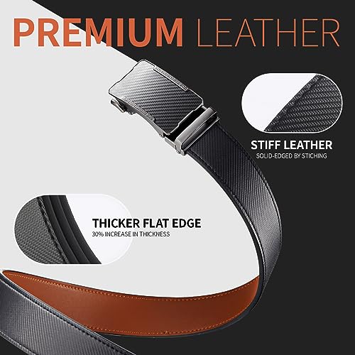Image of Zitahli Leather Ratchet Belt for Men - 2 Pack Mens belt,Customizable Fit