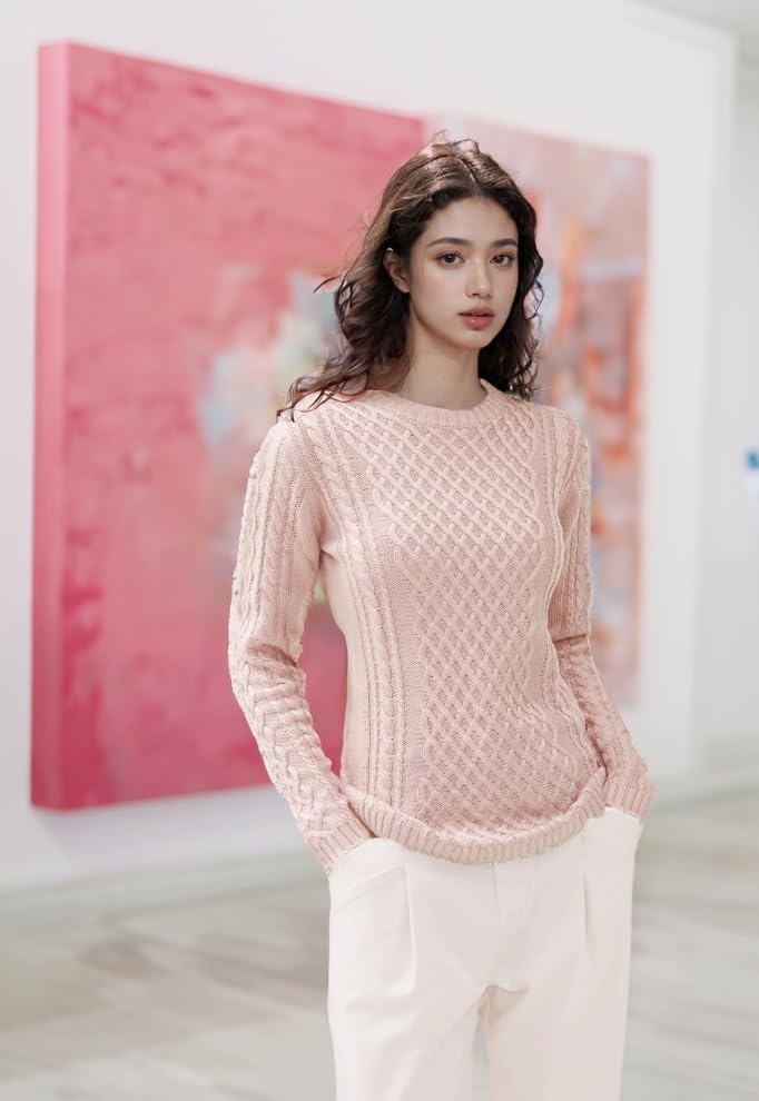 Image of v28 Women Crew Neck Knit Stretchable Elasticity Long Sleeve Sweater Jumper Pullover