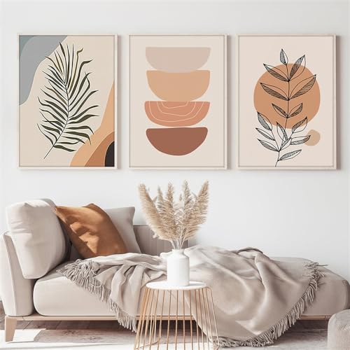 Lienzo decorativo para pared abstracto con hojas geométricas de alta gama para salón y oficina
