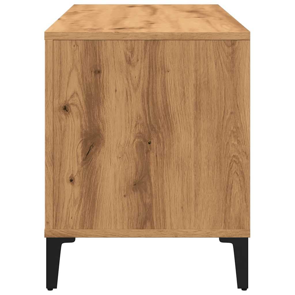 vidaXL Mueble para Discos Madera ingeniería Roble Artisan 100x38x48 cm, Armario de almacenaje de Discos, Mueble para Discos de Vinilo, aparador