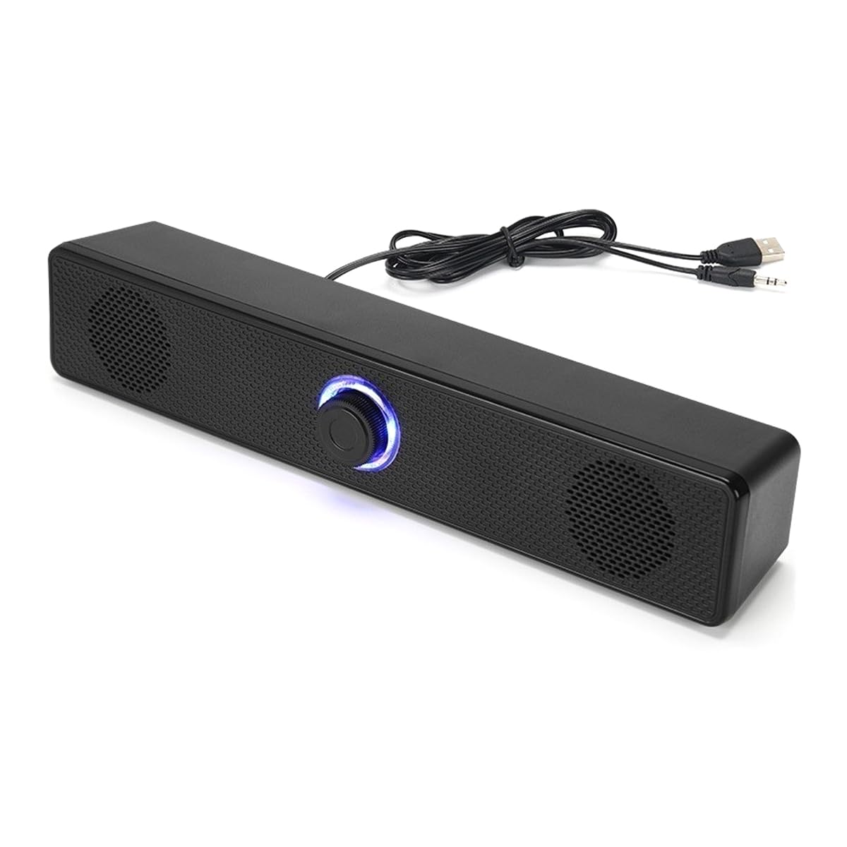 Riven Altavoz de barra de sonido para TV, altavoz de cine en casa inalámbrico negro con control de volumen, sistema de sonido con graves profundos para proyector, portátil, PC, TV