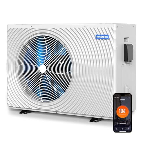 WARMBLU H18 Swimming Pool Heat Pump 60,000BTU 21,000 Gal High Efficiency COP16 Energy Save 45% Above Smart Inverter Control 220V