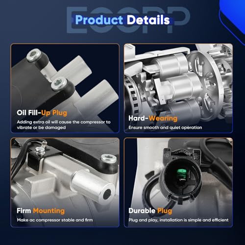 Image of ECCPP A /C Compressor with Clutch Fit for Kia Rio 1.6L 2003-2005 | Fast Cooling AC Compressor