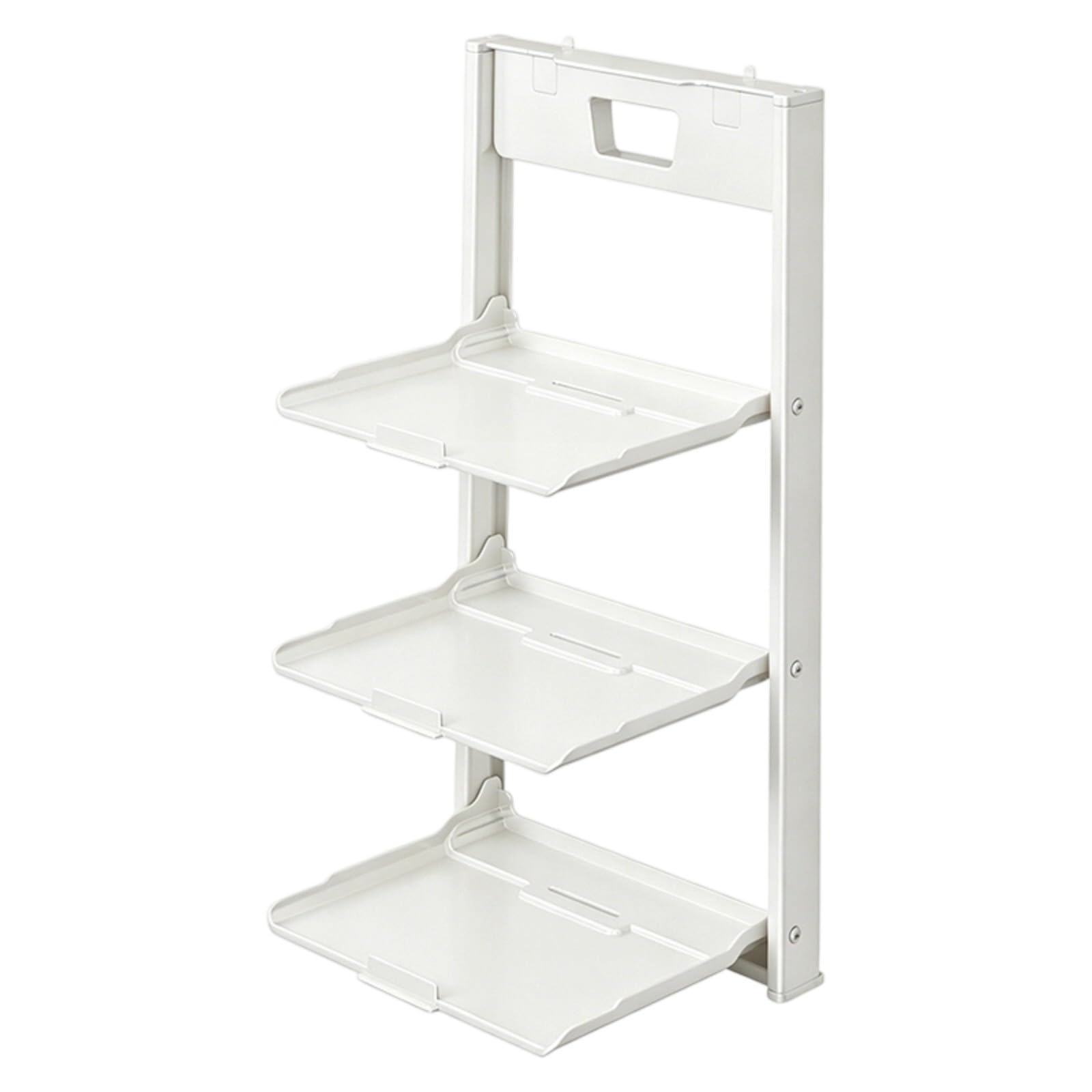 Kaeltsyn Adjust Wall Mounted 3 Layer Kitchen Rack Fold Down Wall Shelf Suitable for Storing Dishes Seasoning & Utensils Space Saving Planner