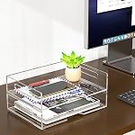 Acrylic Paper Tray 2 Pack Clear Letter Tray Desk Stackable Organizer for School, Home, Office - Horizontal - Image 5