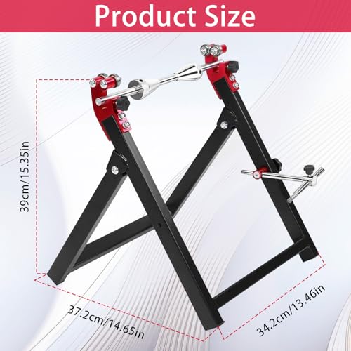 Radwuchtmaschine, 34.2 * 37.2 * 39 cm Wuchtbock Motorrad, Motorrad Zentrierständer aus Hochwertigem Metall, Auswuchten von Motorradrädern mit Sämtlichem Installationszubehör für 5 * 23 Zoll Reifen