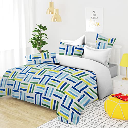 Image of BSB Home Cotton Flat Double Bedsheets with 2 King Size Pillow Covers | Double Bed Breathable | Wrinklefree | Ultrasoft 200 TC Supersoft |90 x 100 Inches, 7X7.5 Feet | Dark Blue