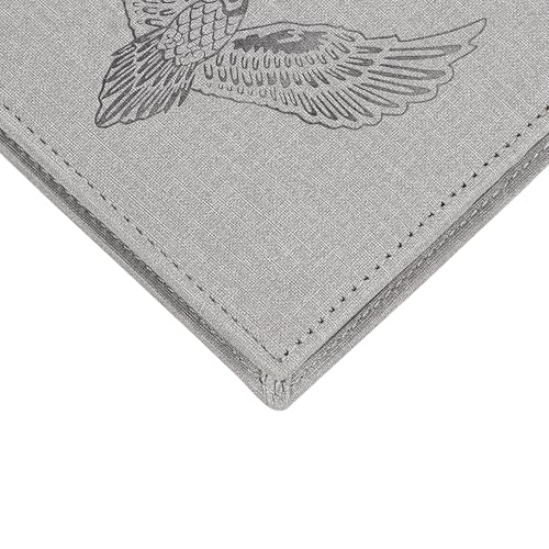 Image of VEMILIO Vegan Leather Wallet for Men | Eagle Print Embossed Premium Bifold Wallet | 3 Card Slots | 2 Cash Compartments | 1 Coin Pocket & 2 Secret Slots | Stylish, Durable & Gift for Men (Eagle, Grey)