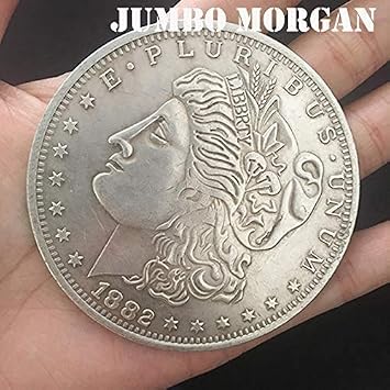 Doowops Jumbo Morgan Dollar 7cm Magic Tricks Magician Close-up Street Illusions Props Accessories Appearing/Vanishing Coin Magic Silver
