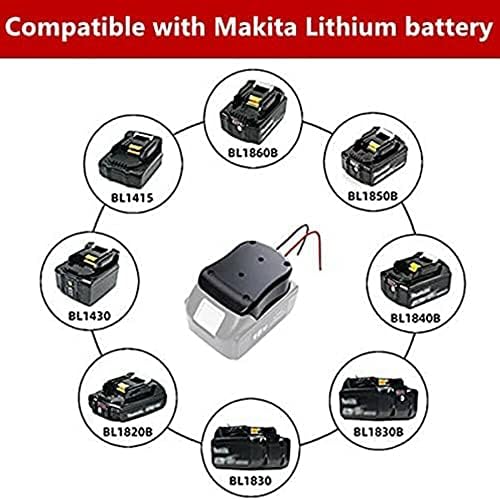 Power Wheel Adapter Power for Makita 18V Lithium Battery, Work with Makita BL1860 BL1840 BL1830 BL1860B, Power Converter for DIY USE,Ride On Truck, Fan, Robotics, RC Toys car and Work Lights etc