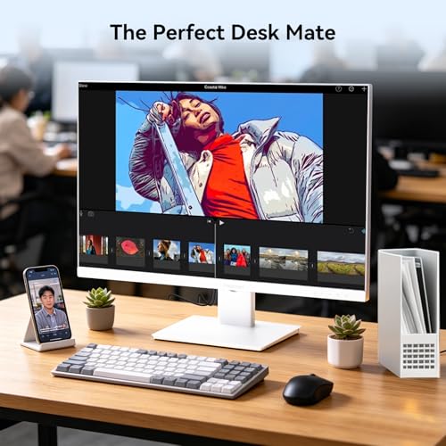 Image of 24 Inch Touch Screen Monitor 2K(2560x1440P) IPS Computer Display, 144Hz Gaming Monitor, HDMI USBC DP Ports, Frameless, VESA, White