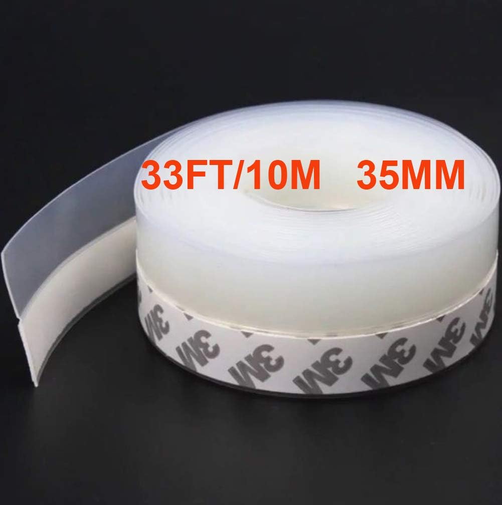 Silicone Seal Strip, 10M/32ft Door Bottom Seal Strip for Room Gadgets Sliding Windows Shower Door Strip Glass Shower Door Seal, Sealing Sticker Adhesive