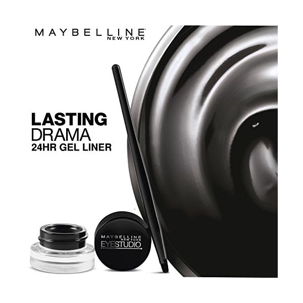Maybelline-New-York-Makeup-Eyestudio-Lasting-Drama-Gel-Eye-Liner-Blackest-Black-Waterproof-0106-OuncePack-of-1 Maybelline New York Makeup Eyestudio Lasting Drama Gel Eye Liner, Blackest Black, Waterproof, 0.106 Ounce,Pack of 1